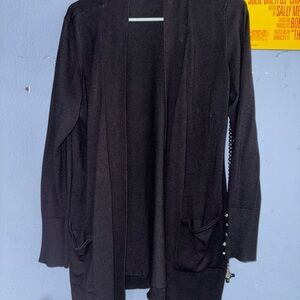 Black Open Front Cardigan